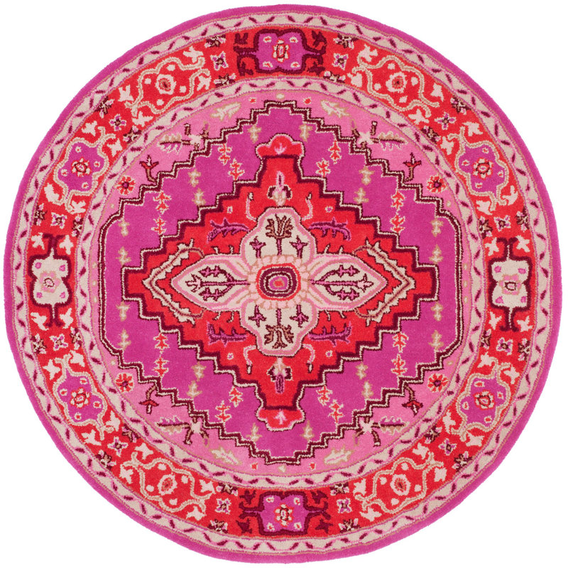 Tapis oriental en laine touffeté à la main Blokzijl, Rond 3 pi