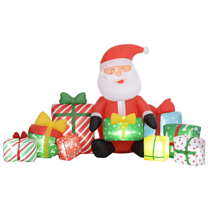 Père Noël gonflable de 4,4 pi avec lumières DEL blanches