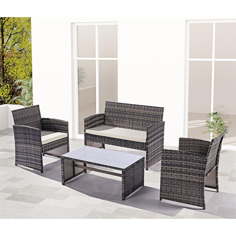 4 - Person Patio Conversation Set with Cushions