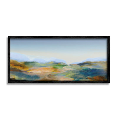 Mountains with Winding Path Framed Giclee Art by Michael Tienhaara