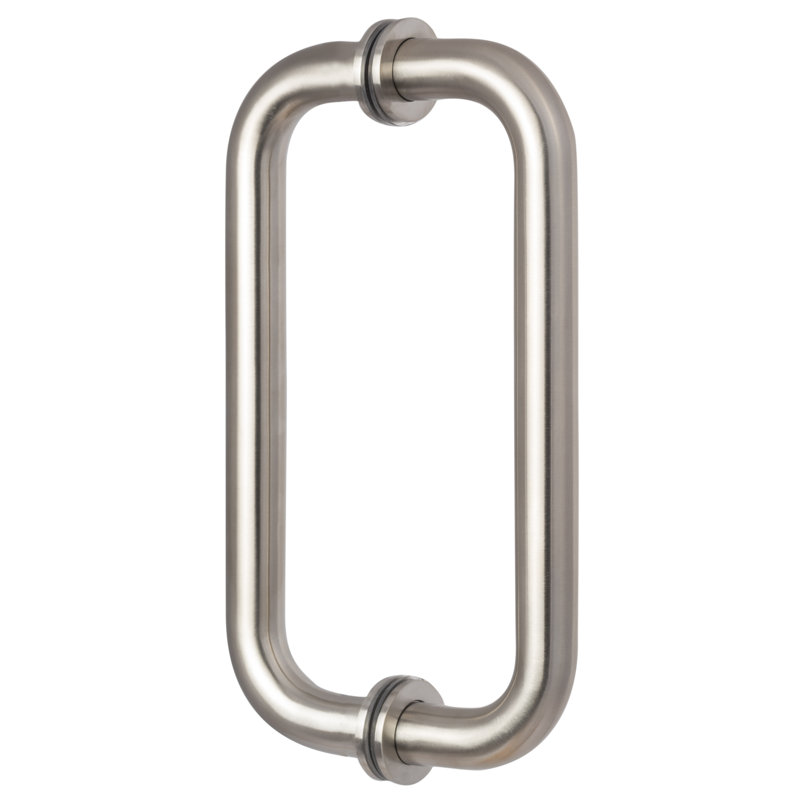 Poignée de porte de douche, forme de C, 2 côtés, Acier inoxydable satiné