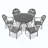 7-Piece Set Of Cast Aluminum Patio Furniture With Cushions