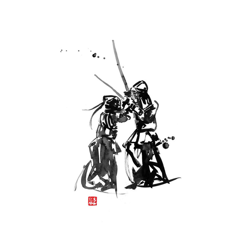 Kendo by Péchane - Print on Canvas, Wrapped Canvas, 20.32 cm H x 30.48 cm W