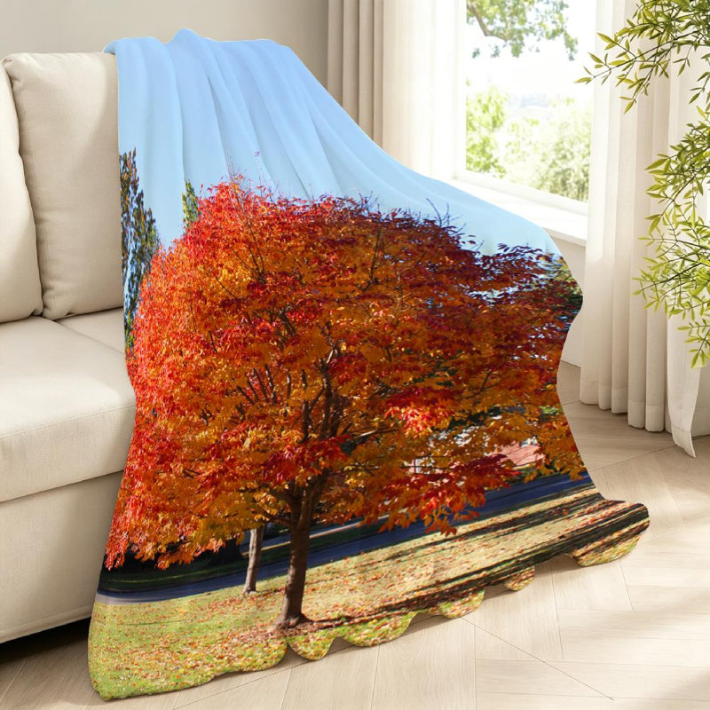 Jeté en flanelle verte molletonnée ultra douce, imprimé d'un côté brillant, Throw 40" x 50"