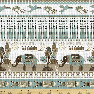 Chaske Elephants Fish and Birds Multi-Purpose Fabric