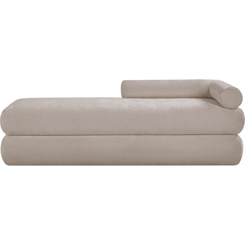 Banc rembourré en chenille Kennedy, Tissu chenille beige