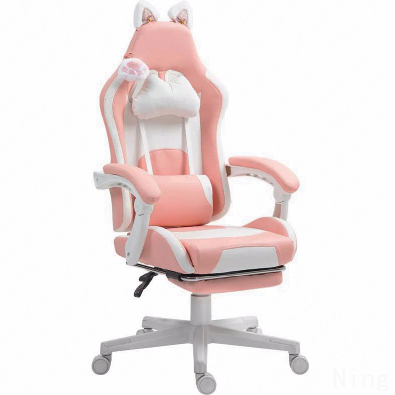Gaming Chair, With Footrest, Racing Gamer Chair, Headrest And Lumbar Support For Home And Office