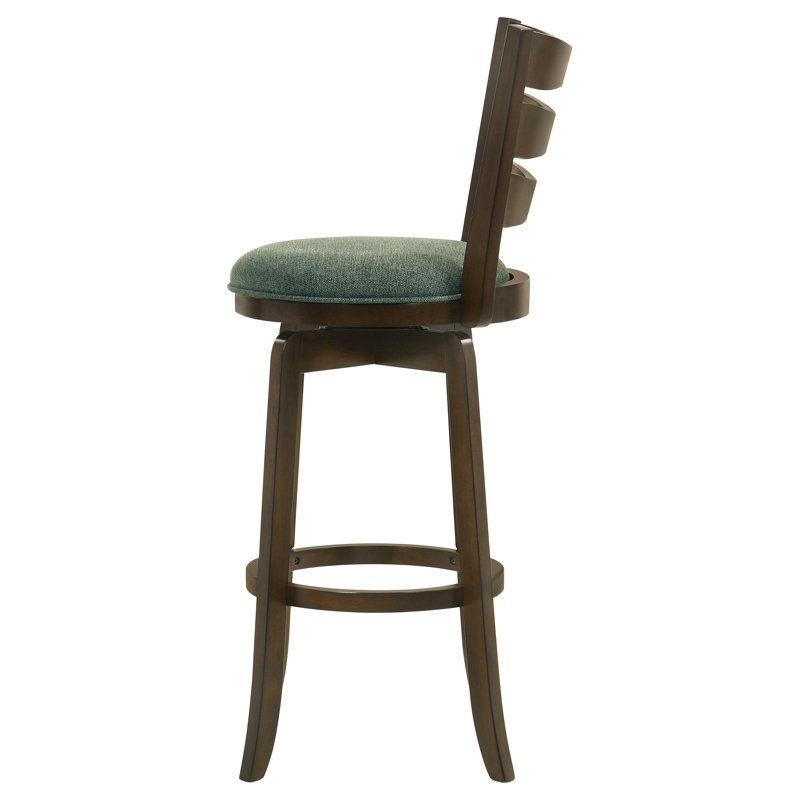 Chaise de bar pivotante en bois Murphy, Vert, Tabouret de bar 30,25 po