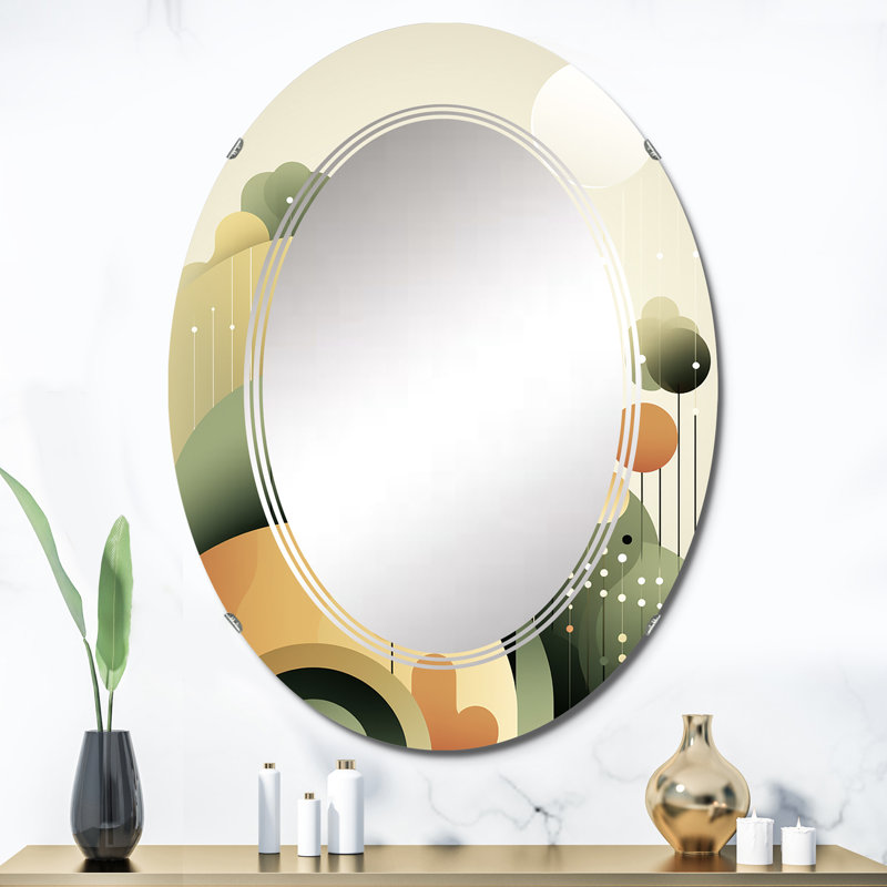 Ellicotville - Miroir mural moderne ovale, 36 po x 24 po