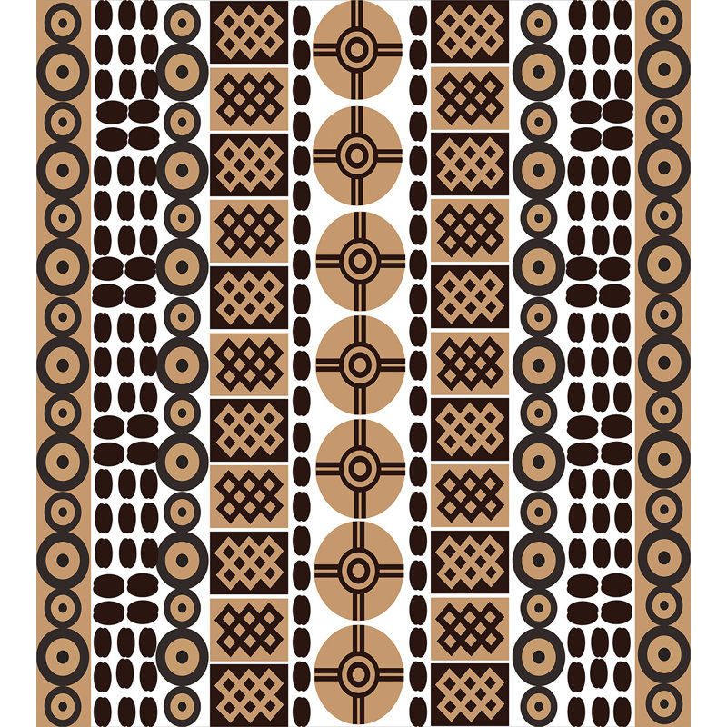Twin Dark Brown Kenyan Folk Print Duvet Cover Set