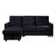 Canapé-lit modulaire réversible en velours noir de 81,5 po avec méridienne de rangement et poche latérale-1020050205