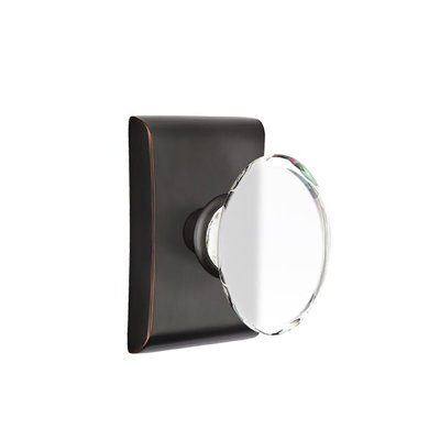 Ensemble de boutons de passage Emtek avec rosette Neos et bouton en verre Hampton