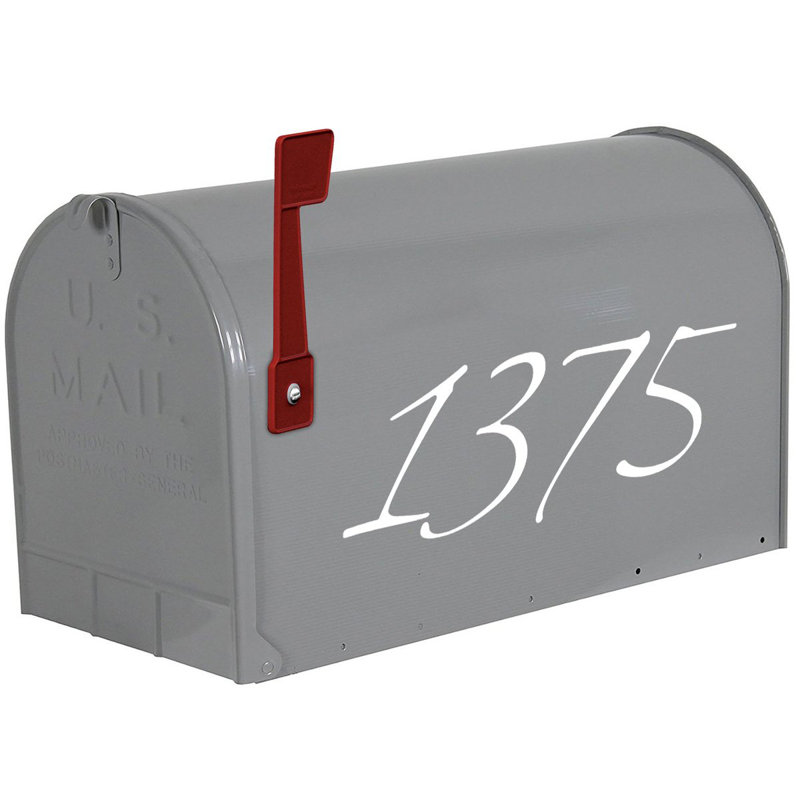 4 po numéro de maison autocollant, Blanc