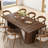 78.74" Extra Long Farmhouse Dining Table, Wooden Rectangular Dining Table With Dual Base-1658876324