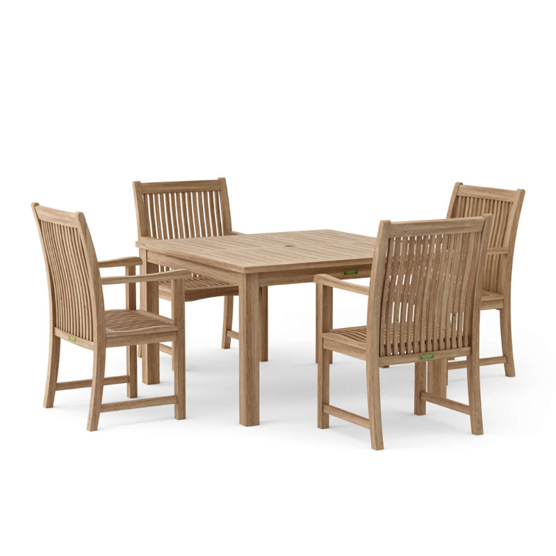 Drusilla 4 - Person Wood Patio Dining Set with Square Table