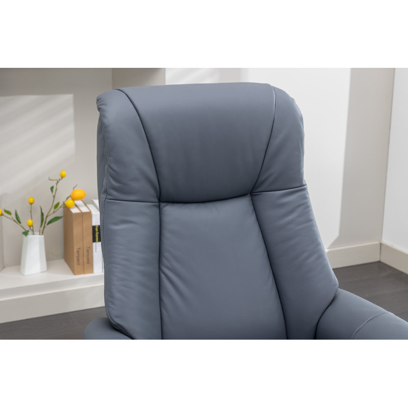 Asawer 76cm Wide Swivel Standard Recliner, Petrol Blue