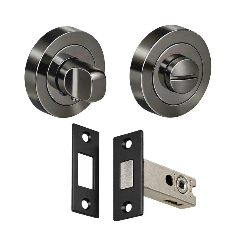 Golden Grace 1 Set Bathroom Toilet Door Thumbturn with Secure Deadbolt Kit Antique Brass Emergency External Release and Durable 57mm Backset - 76mm