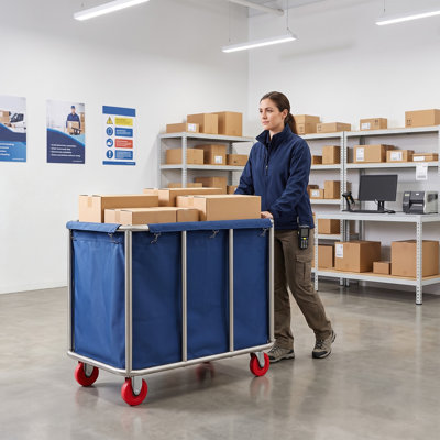 35.43X25.6X31.5” Commercial Laundry Cart With Wheels