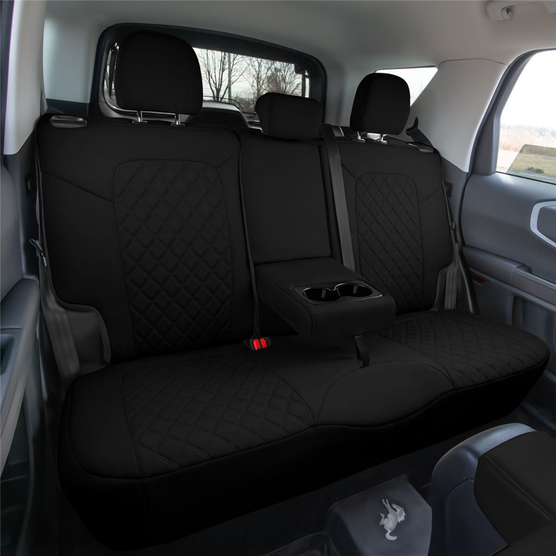 Neoprene Car Seat Covers Rear Set Custom Fit for 2021-2024 Ford Bronco Sport, Black