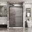 Double porte de douche coulissante. Cabine de douche à cadre en aluminium H avec verre trempé transparent de type CCSC, quincaillerie en acier inoxydable