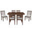 Ensemble de table de salle à manger extensible 7 pièces, table de ferme avec rallonge 18 ", table de cuisine en bois rustique 78" et chaises 6 pièces-867305236