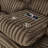 Roundhill Furniture Ardello Manual Reclining Sofa with Wide-Wale Corduroy Upholstery and Built-In Power Center, Chocolate