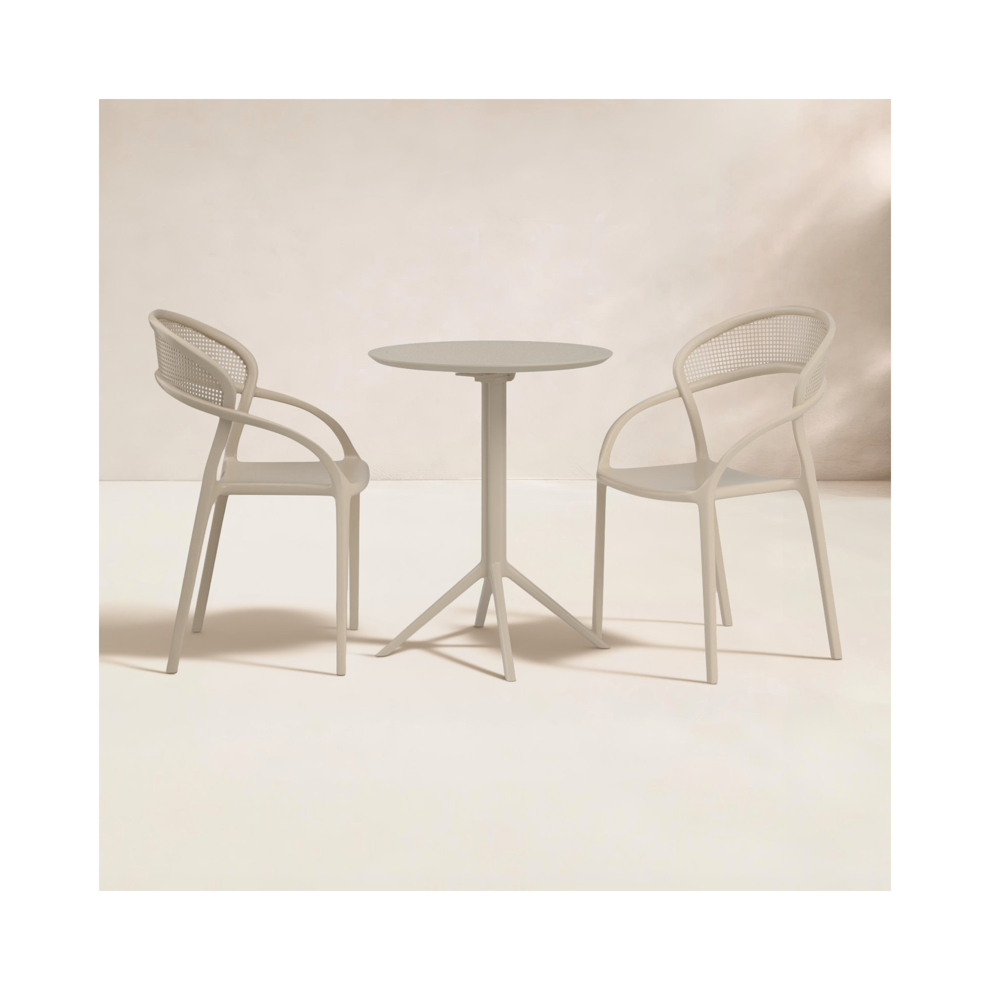 Farrah Round 2 - Person 24" Long Bistro Set, Taupe