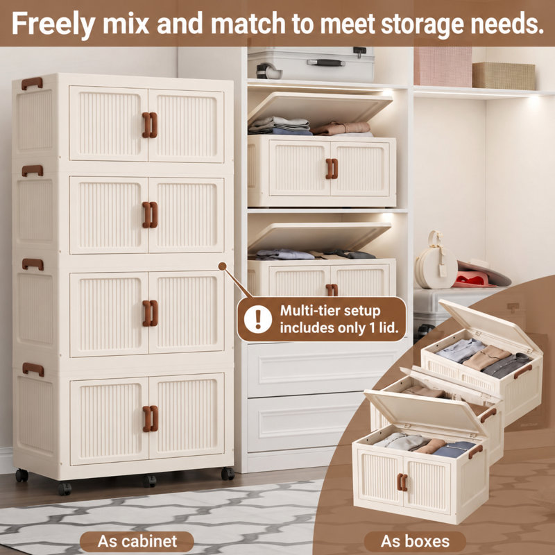 Rebrilliant Polyethylene Plastic Underbed Storage, 4 Pack 36 L x 15 W x 56 H