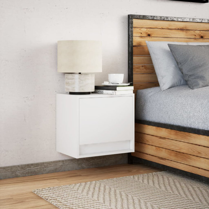 Danela 45cm W Manufactured Wood Bedside Table, White