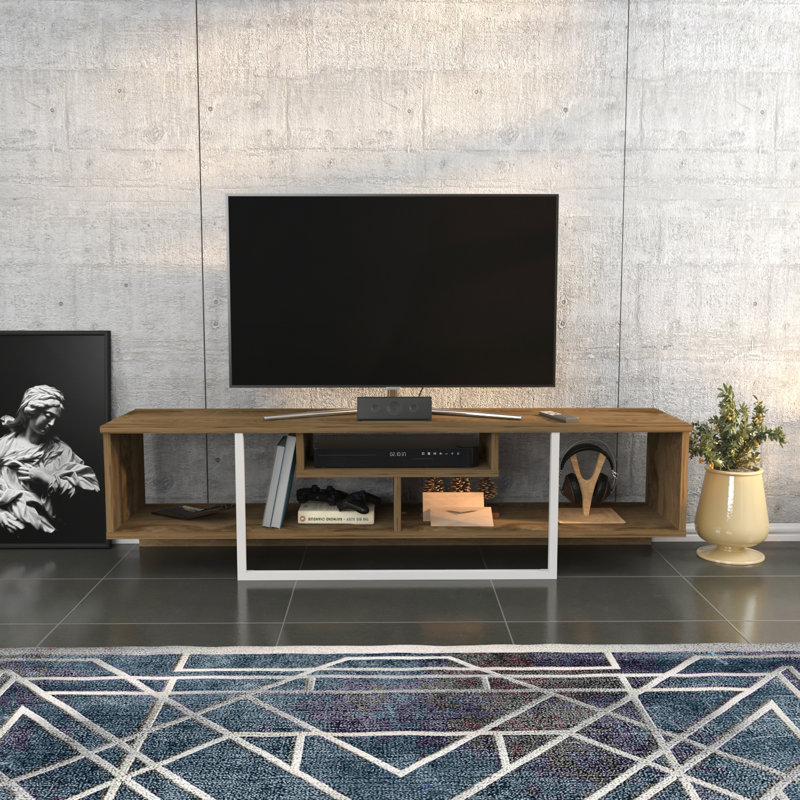 Karon 59" TV Stand for TVs up to 65", Oud Oak/White