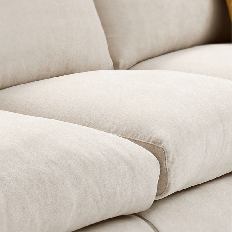 Canapé modulaire en chenille crème et blanc, 35.43" H x 109.45" W x 37.4" D