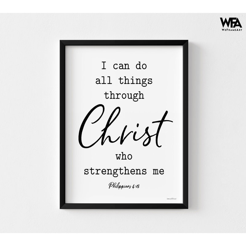 «I Can Do All Things Through Christ Who Strongens Me», impression de Philippiens 4: 13, impression de versets encadrés, impression de citation de Philippiens
