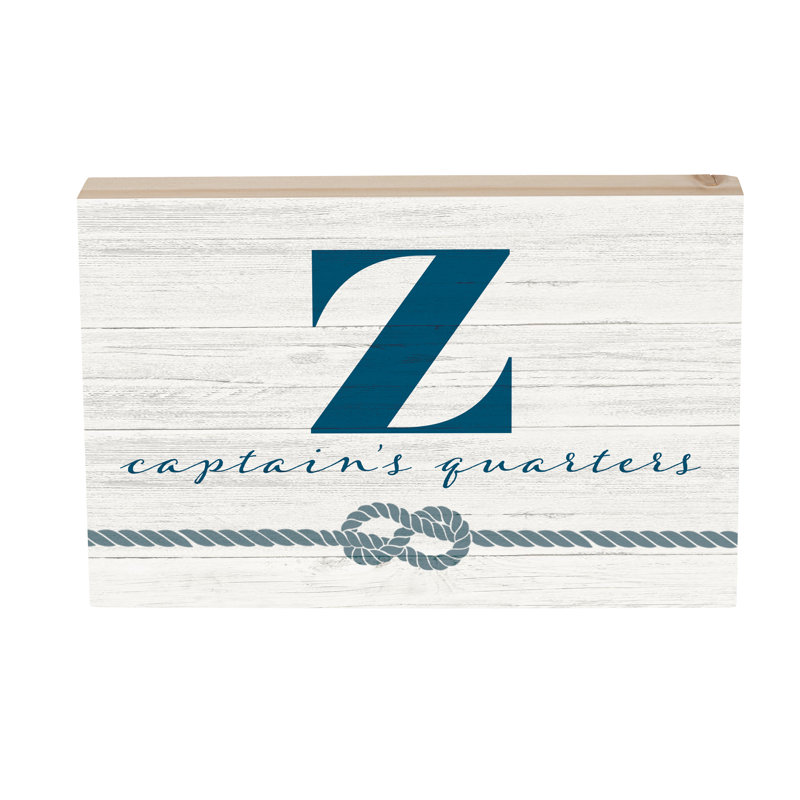 Coastal Wooden Plock Monogram Captain 12x8" Z