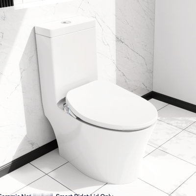 Elongated Bidet Toilet Seat With Heating - Adjustable Temperature, Upgraded Nozzle, Soft Seat, White