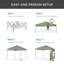 Auvent escamotable facile à installer de 10 pi x 10 pi Best Wall Products, tente portative avec paroi latérale, 1 bouton poussoir, vert sauge-124404812-124404810