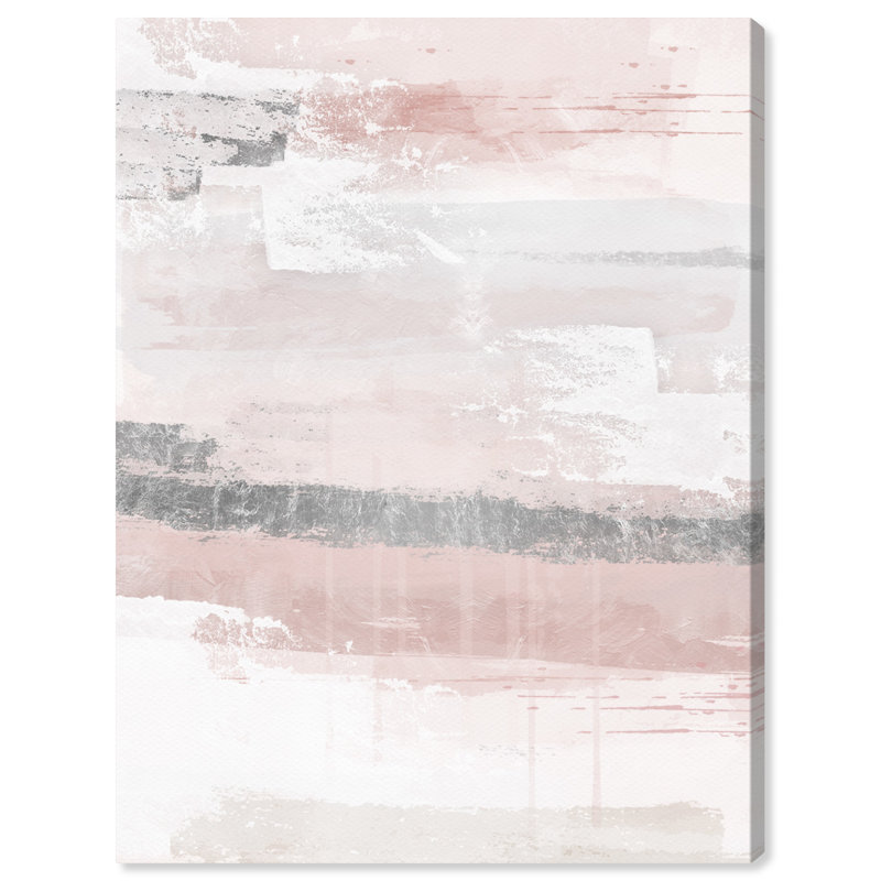 Éléments sophistiqués rosés - peinture, Toile tendue, H 20 po x l 16 po