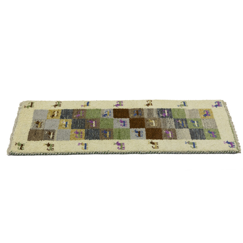 Tapis multicolore tribal 1 x 4 Indo Gabbeh