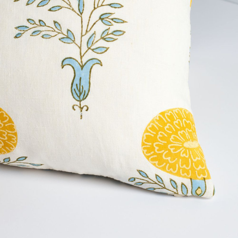 Schumacher x Molly Mahon Marigold Pillow, Yellow
