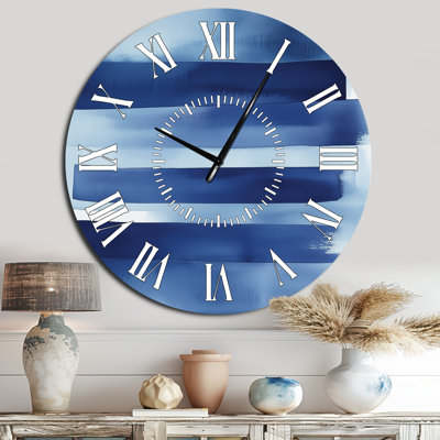 Indigo Horizon III - Contemporary Silent Metal Wall Clock