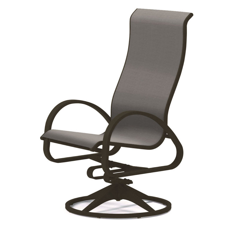 Fauteuil de patio pivotant Hiraku, Bois de plage texturé, Alliage Sunbrella®