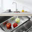 Évier de cuisine en acier inoxydable, lavabo simple sur mesure 33 po x 22 po, brossé, avec planche à découper, passoire, grille