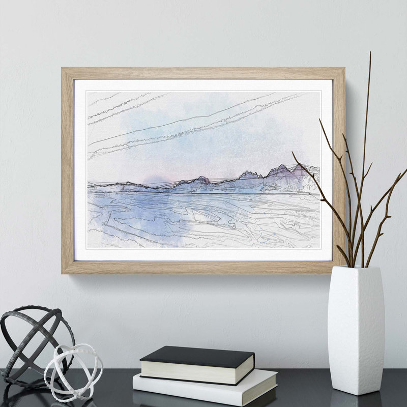 Mountains in Plose Italy in Abstract - Picture Frame Graphic Art Print on MDF, Oak Framed, 48cm H x 65cm W x 2cm D