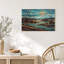 Tableau sur toile « Marais au clair de lune turquoise avec quenouilles et eau à motifs »-920439799