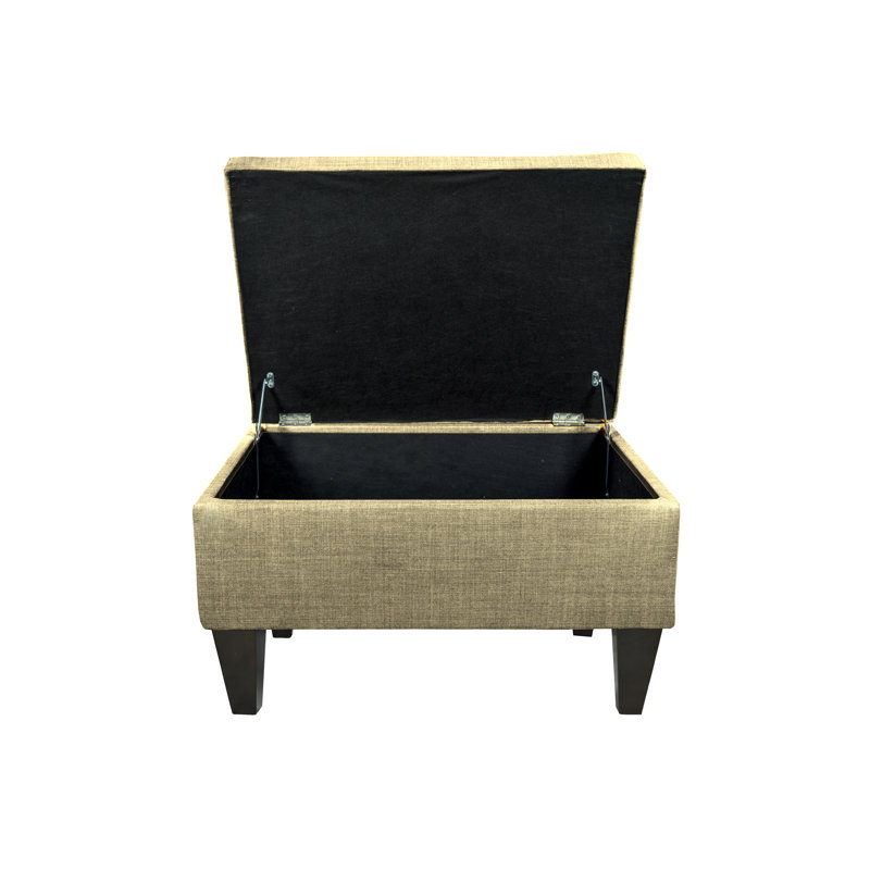 Repose-pieds de rangement rectangulaire en velours de 22 po de large Zaylee, Colombe