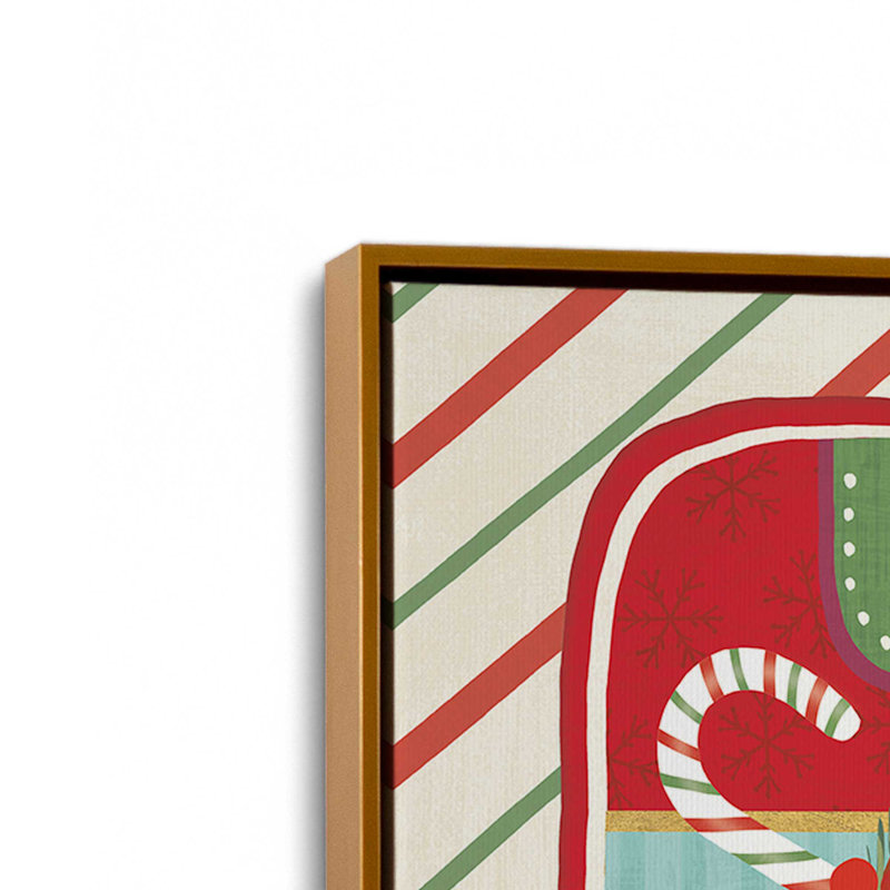 «Peppermint Whispers», ensemble de 2 impressions sur toile, Or poli, H 13 po x l 38 po