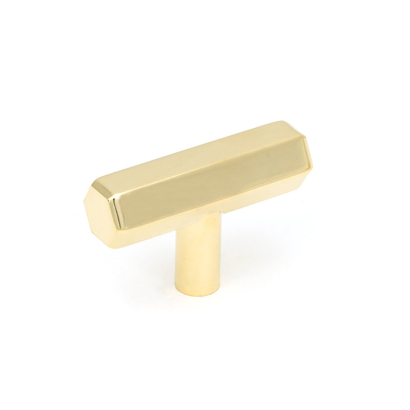 Satin Chrome Kahlo T-Bar, Polished Brass