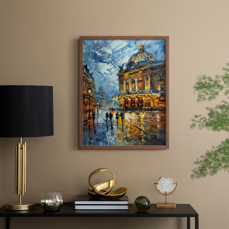 LANDSCAPES Series CECXLIV, reproduction encadrée - bois massif, Noyer, H 15 po x l 12 po
