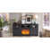 Rymann Farmhouse Fireplace TV Stand with Timer, Wood TV Console for TVs up to 78" with 23" Electric Fireplace Included