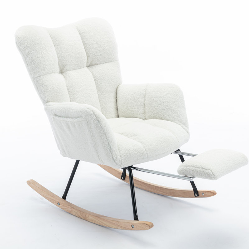 Chaise berçante moderne Marsa, Ivoire ivoire