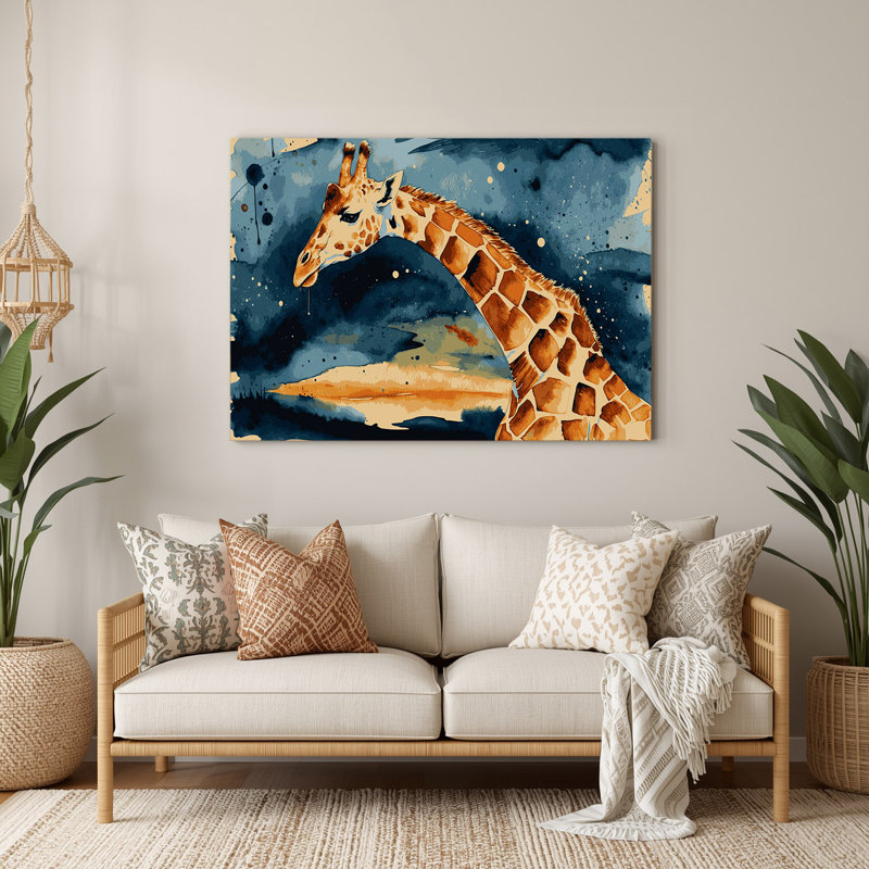 Faune girafe gris, art mural en métal, H 11 po x l 14 po